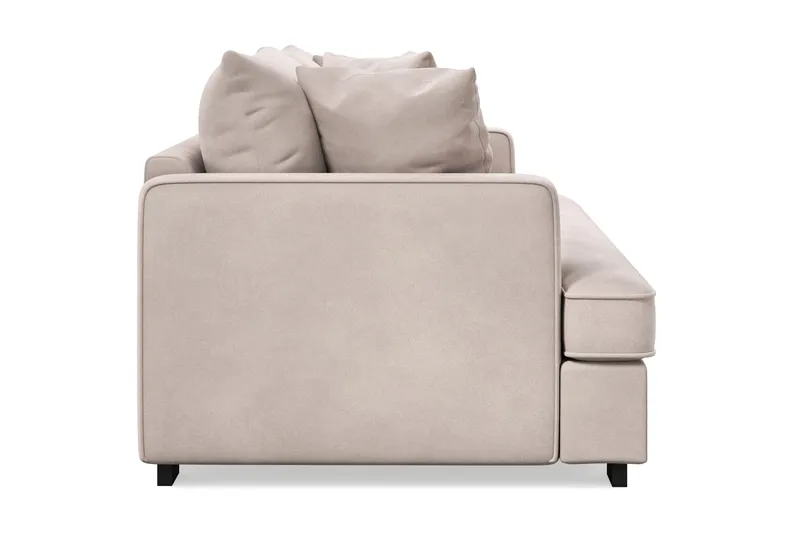 Rossita 3-seters Dyp Sofa med Hel Pute i Fløyel - Beige - Møbler - Sofaer - Fløyel sofaer