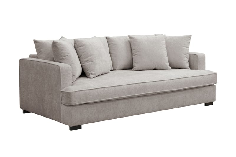 Rossita 3-seters Dyp Sofa med Hel Pute i Chenille - Grå / Brun - Møbler - Sofaer - Sofa 3 seter
