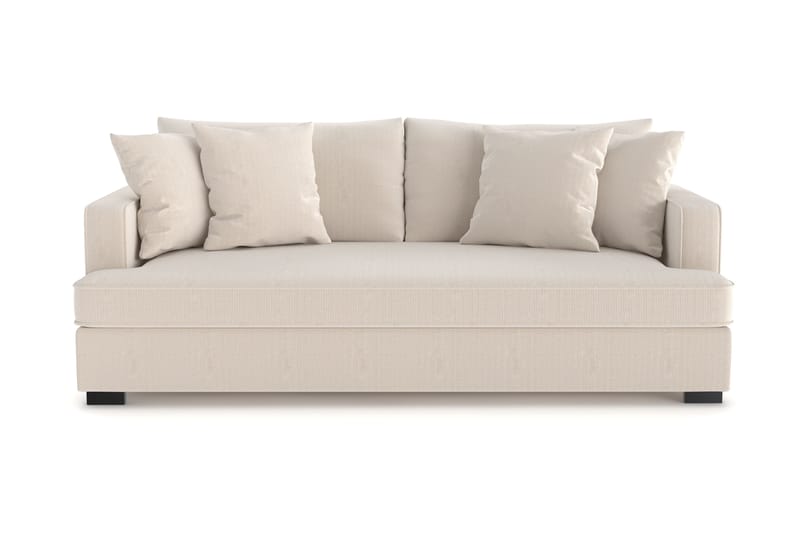 Rossita 3-seters Dyp Sofa med Hel Pute i Kordfløyel - Beige - Møbler - Sofaer - Sofa 3 seter