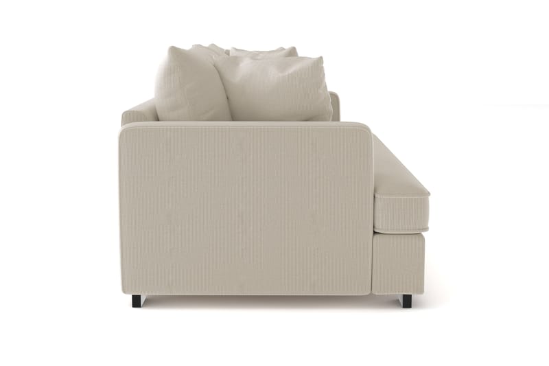 Rossita 3-seters Dyp Sofa med Hel Pute i Kordfløyel - Greige - Møbler - Sofaer - Sofa 3 seter