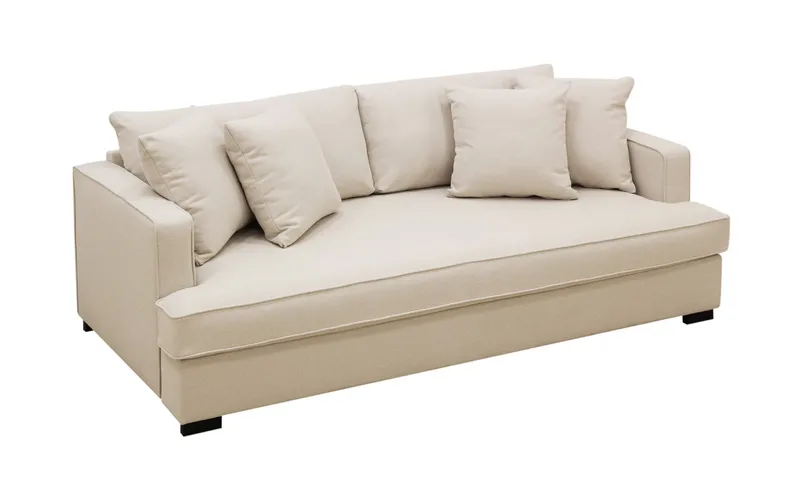 Rossita 3-seters Dyp Sofa med Hel Pute i Bouclé - Beige - Møbler - Sofaer - Sofa 3 seter