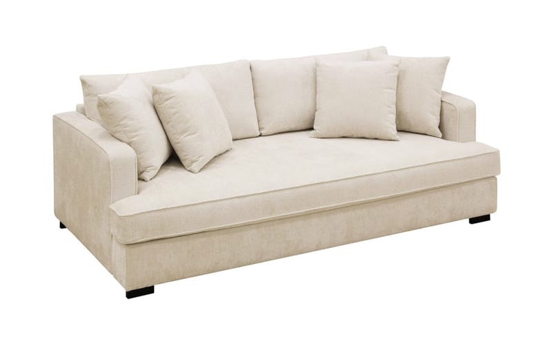 Rossita 3-seters Dyp Sofa med Hel Pute i Chenille - Beige - Møbler - Sofaer - Sofa 3 seter