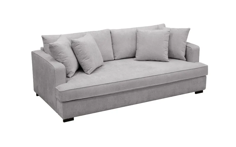 Rossita 3-seters Dyp Sofa med Hel Pute i Chenille - Grå - Møbler - Sofaer - Sofa 3 seter