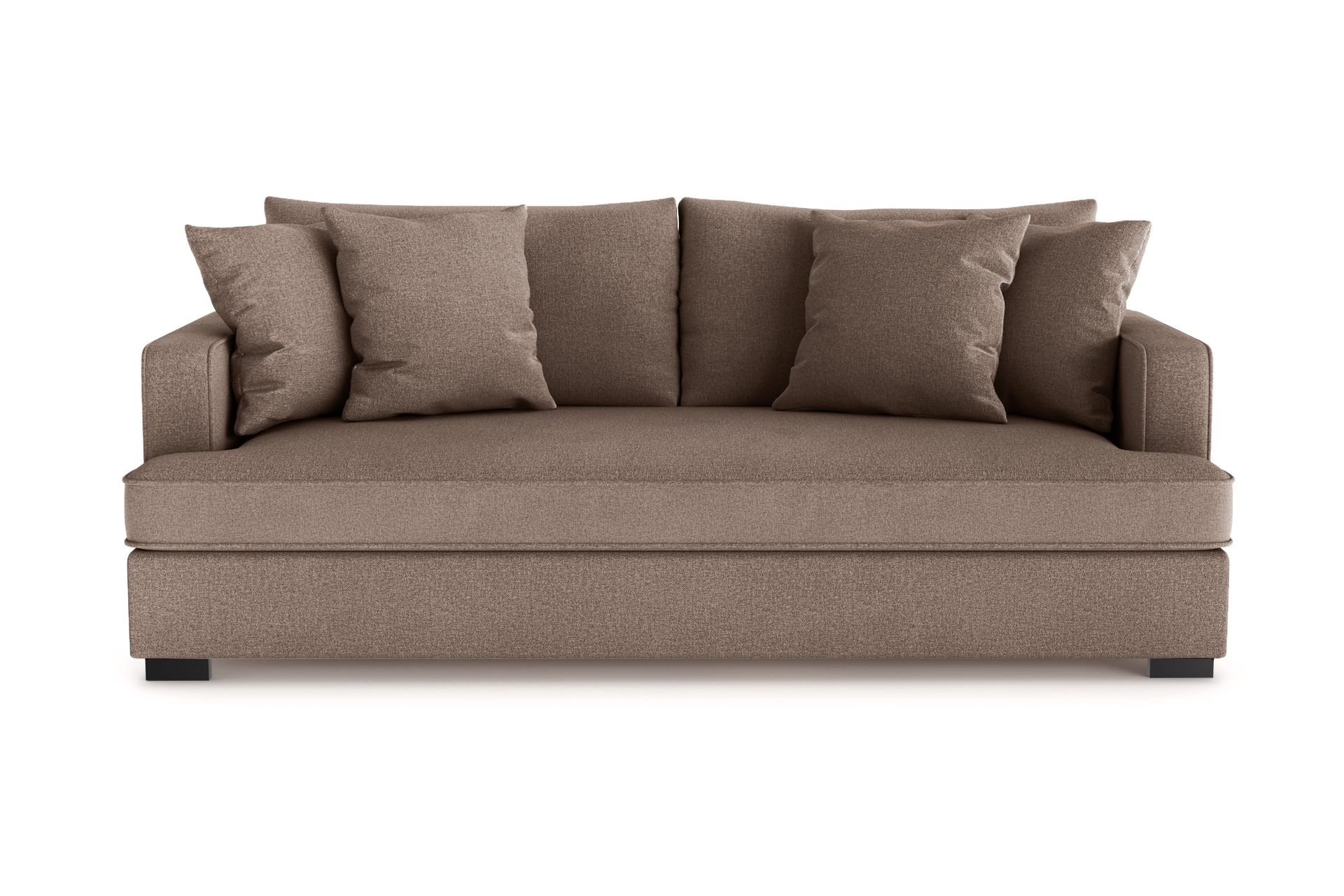 Rossita 3-seters Dyp Sofa med Hel Pute i Stoff - Brun