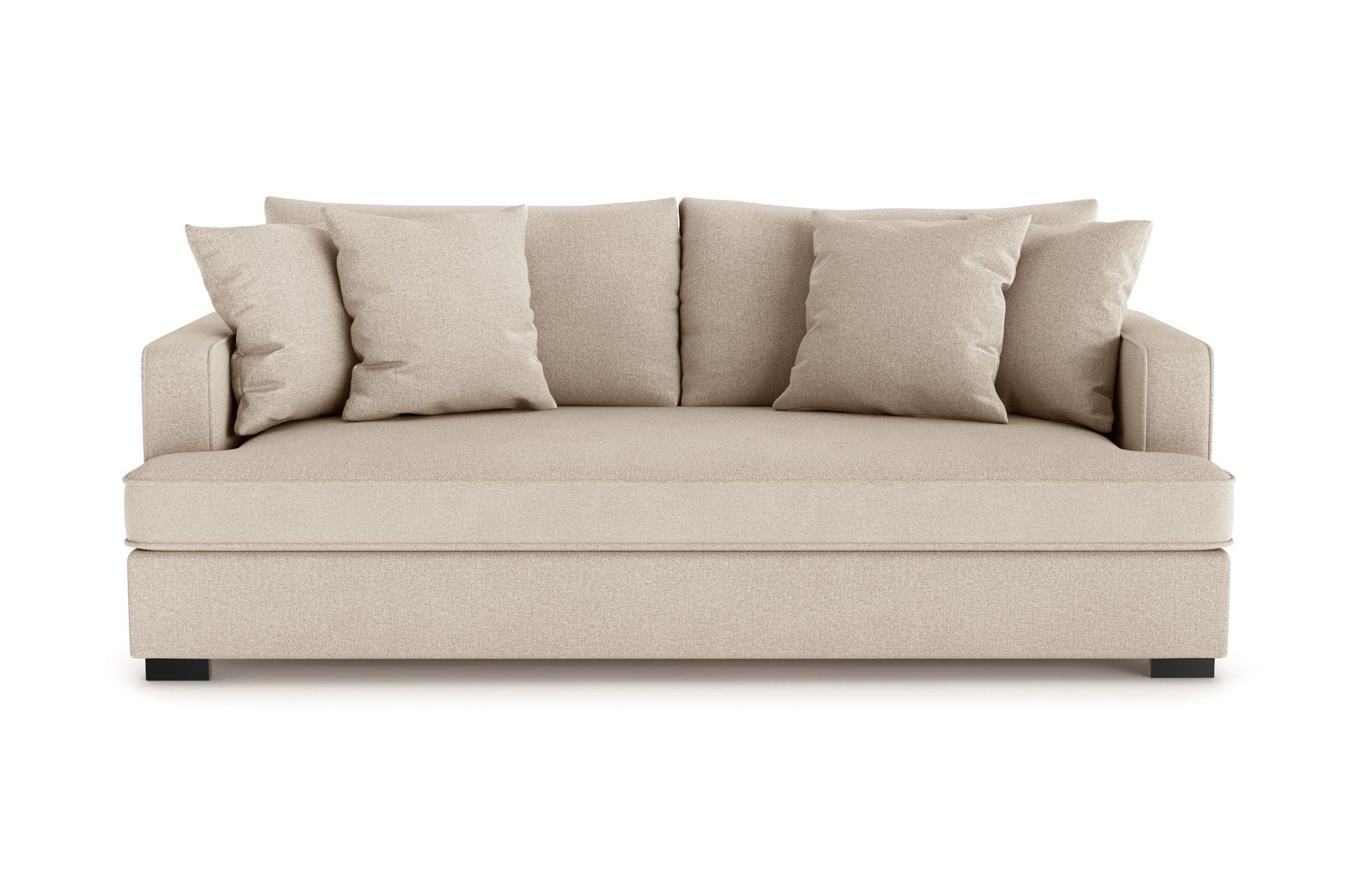 Rossita 3-seters Dyp Sofa med Hel Pute i Stoff - Beige