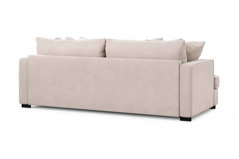 Rossita 3-seters Dyp Sofa med Hel Pute i Fløyel - Beige - Møbler - Sofaer - Fløyel sofaer