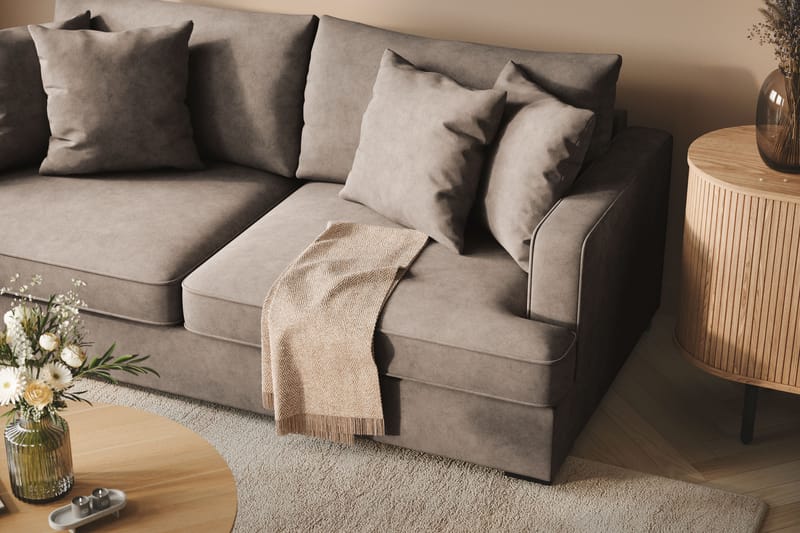 Rossita 3-seters Dyp Stoffsofa - Brun - Møbler - Sofaer - Sofa 3 seter