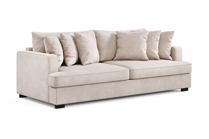 Rossita 4-seters Dyp Fløyelssofa - Beige - Møbler - Sofaer - Fløyel sofaer