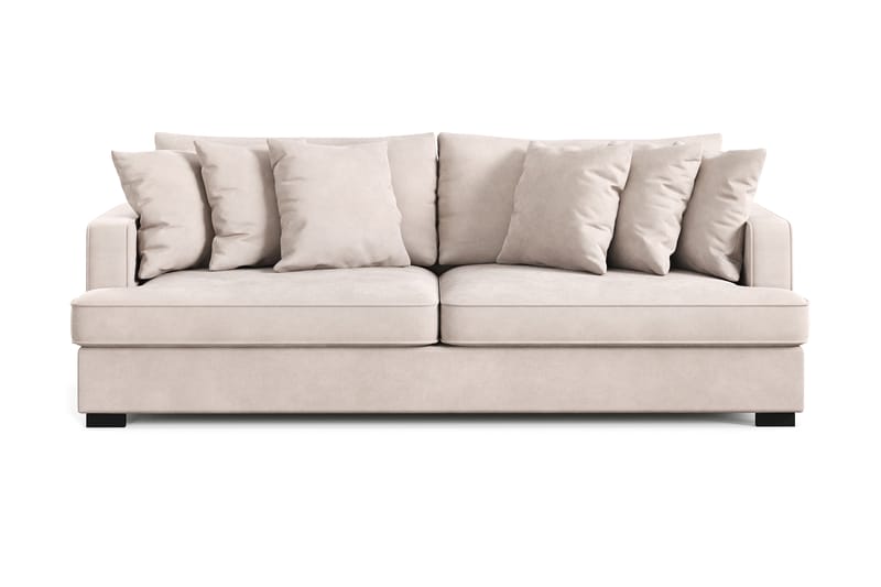 Rossita 4-seters Dyp Fløyelssofa - Beige - Møbler - Sofaer - Fløyel sofaer