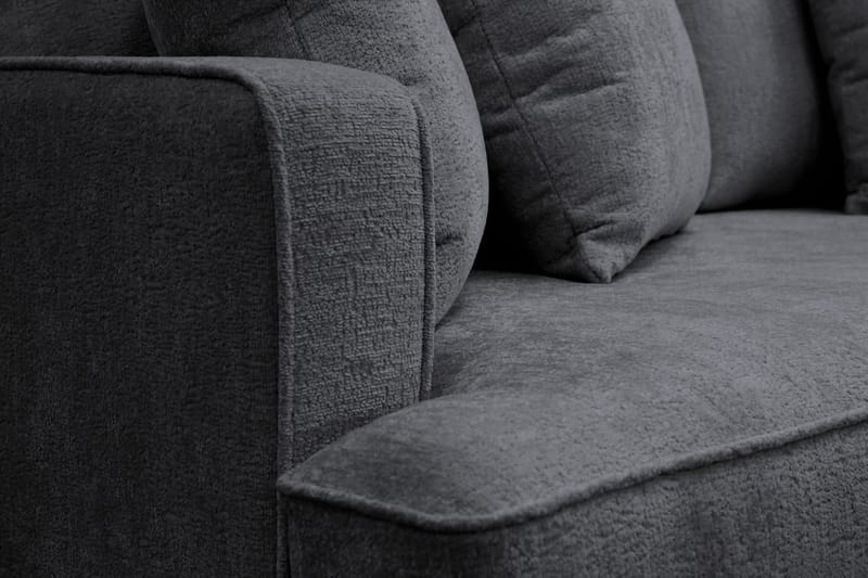 Rossita 4-seters Dyp Sofa i Chenille - Svart - Møbler - Sofaer - 4 seter sofa