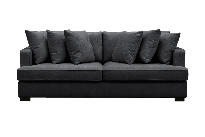 Rossita 4-seters Dyp Sofa i Chenille - Svart - Møbler - Sofaer - 4 seter sofa