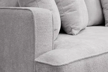 Rossita 4-seters Dyp Sofa i Chenille - Trenza 03, Grå Chenille - Møbler - Sofaer - 4 seter sofa