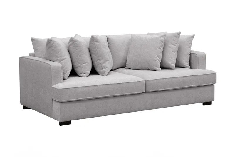 Rossita 4-seters Dyp Sofa i Chenille - Trenza 03, Grå Chenille - Møbler - Sofaer - 4 seter sofa