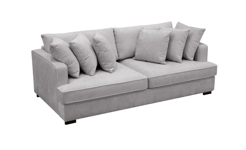 Rossita 4-seters Dyp Sofa i Chenille - Trenza 03, Grå Chenille - Møbler - Sofaer - 4 seter sofa