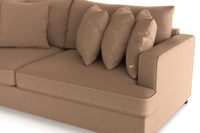 Rossita 4-seters Dyp Sofa i Kordfløyel - Brun - Møbler - Sofaer - 4 seter sofa