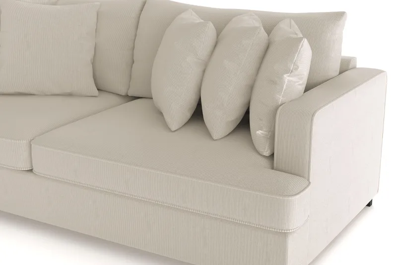 Rossita 4-seters Dyp Sofa i Kordfløyel - Greige - Møbler - Sofaer - 4 seter sofa