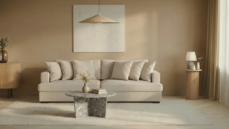 Rossita 4-seters Dyp Sofa i Kordfløyel - Greige - Møbler - Sofaer - 4 seter sofa