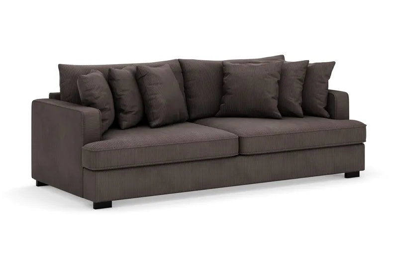 Rossita 4-seters Dyp Sofa i Kordfløyel - Mørkegrå - Møbler - Sofaer - Fløyel sofaer