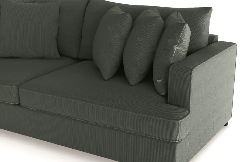 Rossita 4-seters Dyp Sofa i Kordfløyel - Mørkegrønn - Møbler - Sofaer - 4 seter sofa