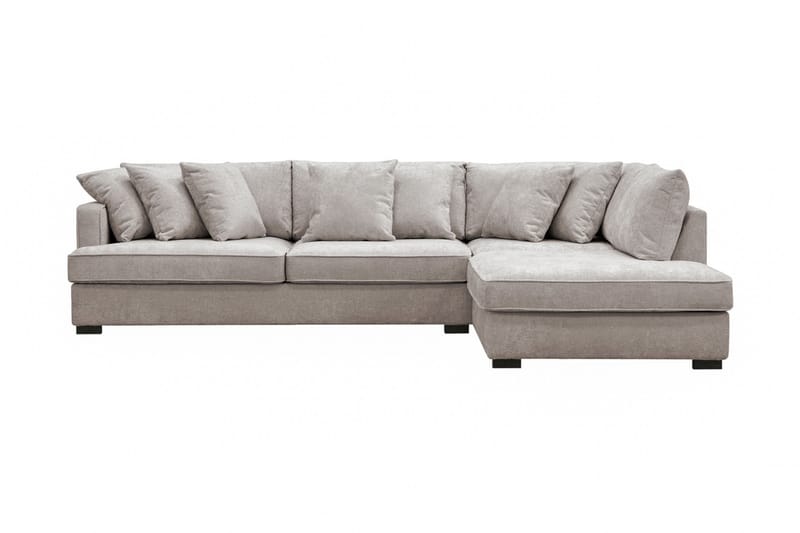 Rossita 4-seters Høyrevendt L-formet Dyp Sjeselongsofa i Chenille - Grå / Brun - Møbler - Sofaer - Sofa med sjeselong