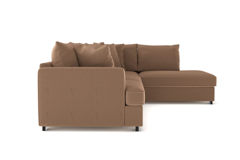 Rossita 4-seters Høyrevendt L-formet Dyp Sjeselongsofa i Kordfløyel - Brun - Møbler - Sofaer - Sofa med sjeselong