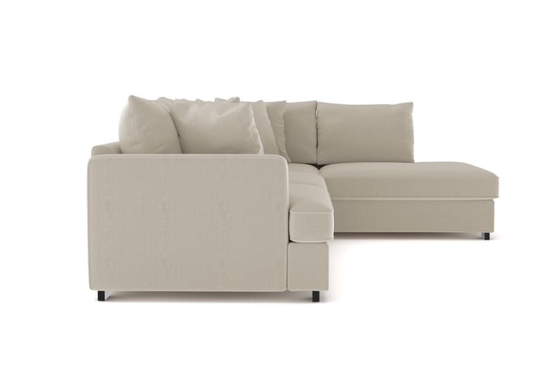 Rossita 4-seters Høyrevendt L-formet Dyp Sjeselongsofa i Kordfløyel - Greige - Møbler - Sofaer - Sofa med sjeselong