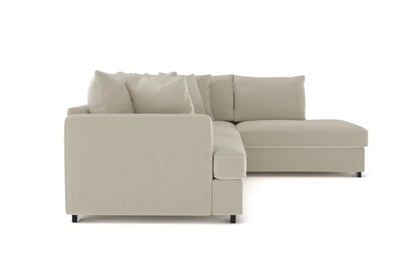 Rossita 4-seters Høyrevendt L-formet Dyp Sjeselongsofa i Kordfløyel - Greige - Møbler - Sofaer - Sofa med sjeselong