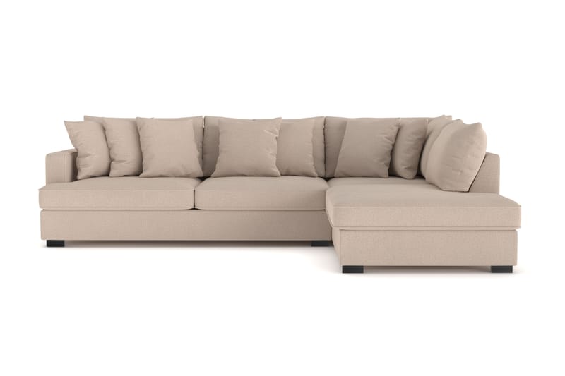 Rossita 4-seters Høyrevendt L-formet Dyp Sjeselongsofa i Stoff - Beige - Møbler - Sofaer - Sofa med sjeselong
