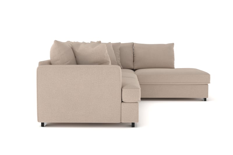 Rossita 4-seters Høyrevendt L-formet Dyp Sjeselongsofa i Stoff - Beige - Møbler - Sofaer - Sofa med sjeselong