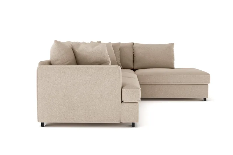 Rossita 4-seters Høyrevendt L-formet Dyp Sjeselongsofa i Stoff - Beige - Møbler - Sofaer - Sofa med sjeselong