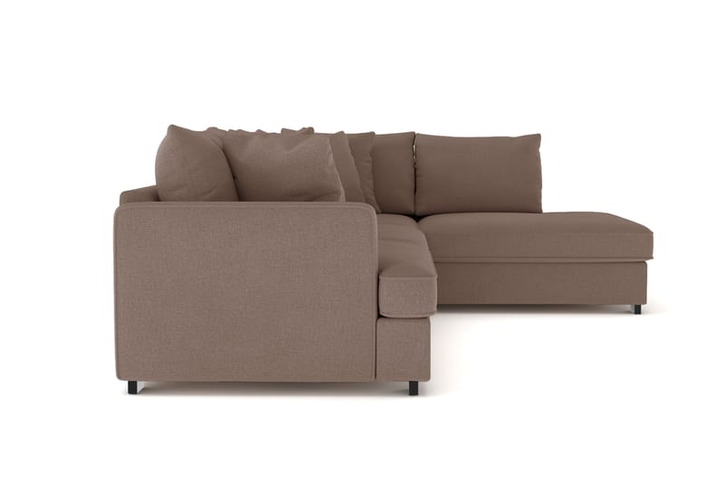 Rossita 4-seters Høyrevendt L-formet Dyp Sjeselongsofa i Stoff - Brun - Møbler - Sofaer - Sofa med sjeselong