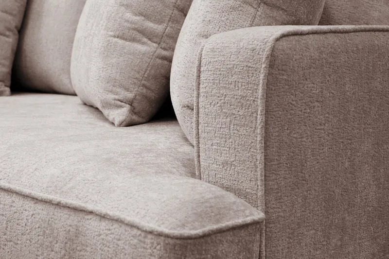 Rossita 4-seters Venstrevendt L-formet Dyp Sjeselongsofa i Chenille - Grå / Brun - Møbler - Sofaer - Sofa med sjeselong