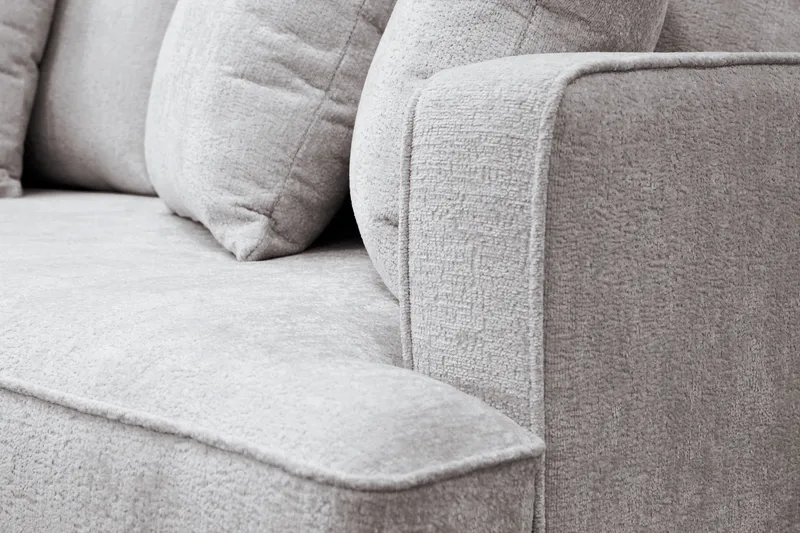 Rossita 4-seters Venstrevendt L-formet Dyp Sjeselongsofa i Chenille - Grå / Brun - Møbler - Sofaer - Sofa med sjeselong