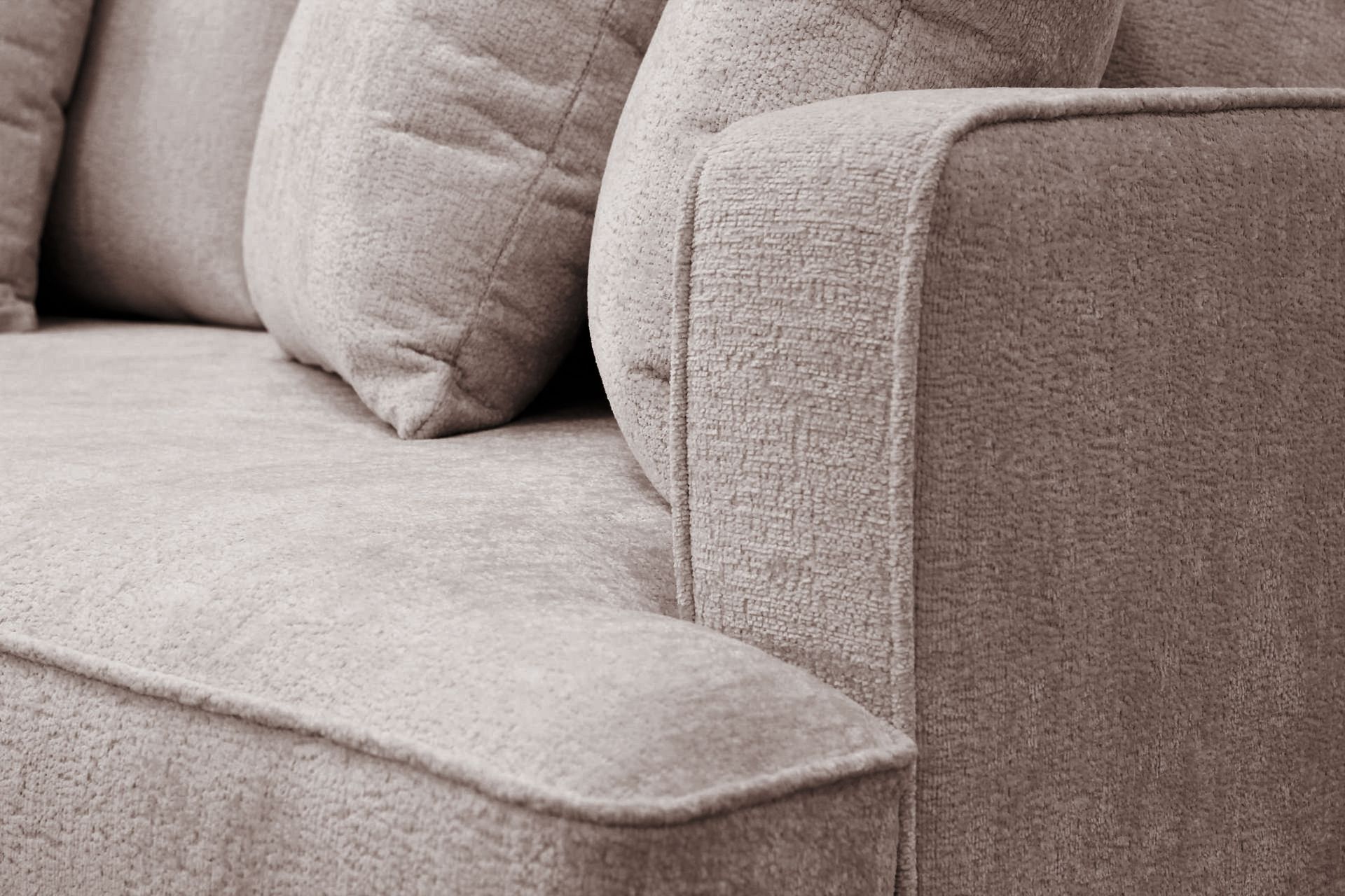 Rossita 4-seters Venstrevendt L-formet Dyp Sjeselongsofa i Chenille - Grå / Brun - Møbler - Sofaer - Sofa med sjeselong