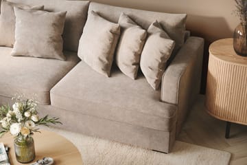 Rossita 4-seters Venstrevendt L-formet Dyp Sjeselongsofa i Chenille - Grå / Brun - Møbler - Sofaer - Sofa med sjeselong