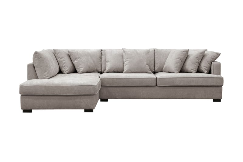 Rossita 4-seters Venstrevendt L-formet Dyp Sjeselongsofa i Chenille - Grå / Brun - Møbler - Sofaer - Sofa med sjeselong
