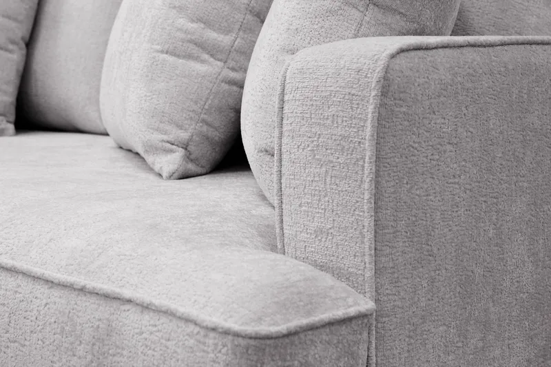 Rossita 4-seters Venstrevendt L-formet Dyp Sjeselongsofa i Chenille - Lys Grå - Møbler - Sofaer - Sofa med sjeselong