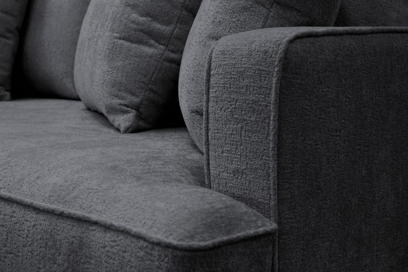 Rossita 4-seters Venstrevendt L-formet Dyp Sjeselongsofa i Chenille - Svart - Møbler - Sofaer - Sofa med sjeselong
