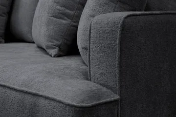 Rossita 4-seters Venstrevendt L-formet Dyp Sjeselongsofa i Chenille - Trenza 01, Svart Chenille - Møbler - Sofaer - Sofa med sjeselong