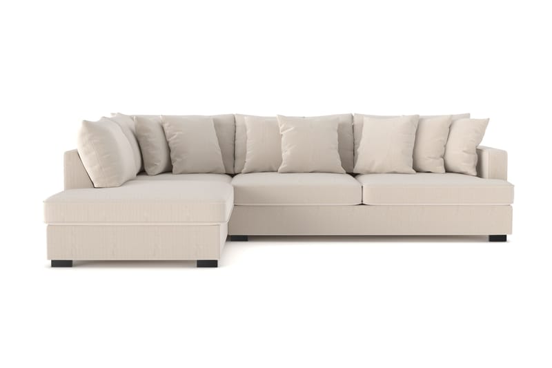 Rossita 4-seters Venstrevendt L-formet Dyp Sjeselongsofa i Kordfløyel - Beige - Møbler - Sofaer - Sofa med sjeselong