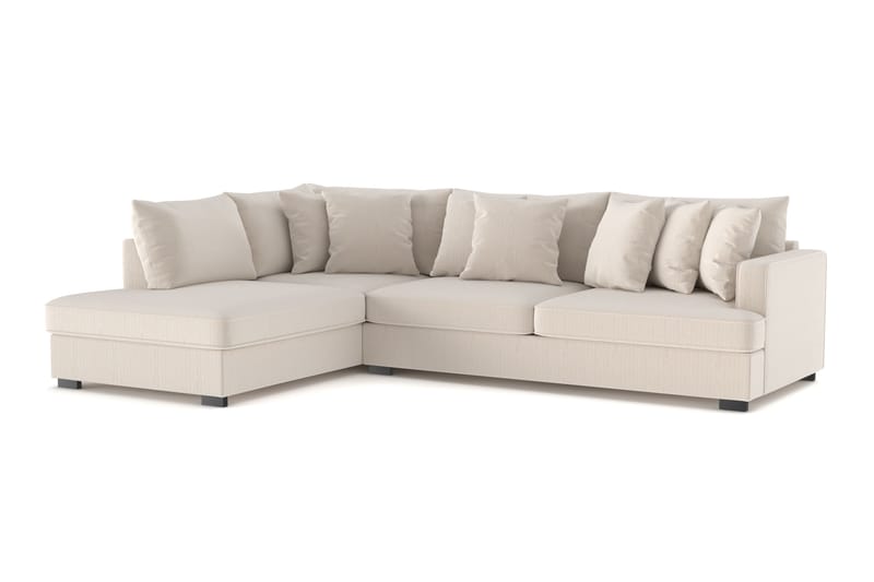 Rossita 4-seters Venstrevendt L-formet Dyp Sjeselongsofa i Kordfløyel - Beige - Møbler - Sofaer - Sofa med sjeselong