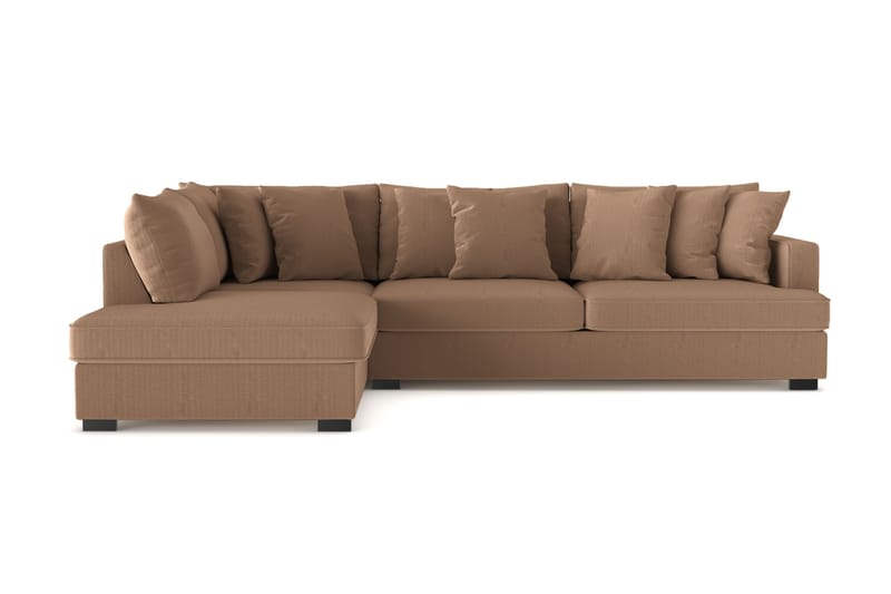 Rossita 4-seters Venstrevendt L-formet Dyp Sjeselongsofa i Kordfløyel - Brun - Møbler - Sofaer - Sofa med sjeselong