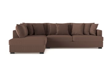 Rossita 4-seters Venstrevendt L-formet Dyp Sjeselongsofa i Kordfløyel