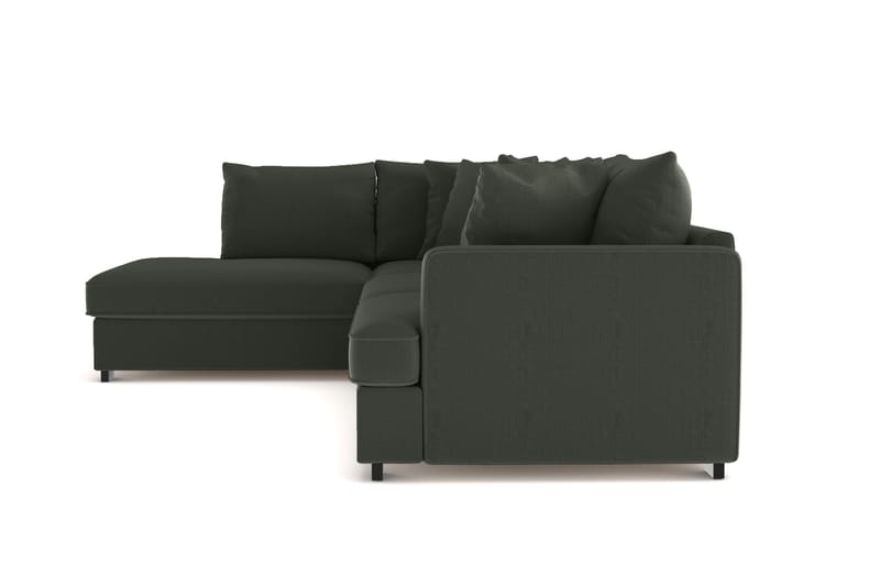 Rossita 4-seters Venstrevendt L-formet Dyp Sjeselongsofa i Kordfløyel - Mørkegrønn - Møbler - Sofaer - Sofa med sjeselong