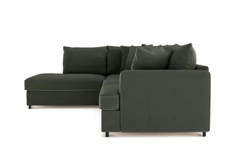 Rossita 4-seters Venstrevendt L-formet Dyp Sjeselongsofa i Kordfløyel - Mørkegrønn - Møbler - Sofaer - Sofa med sjeselong