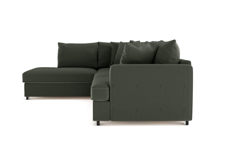 Rossita 4-seters Venstrevendt L-formet Dyp Sjeselongsofa i Kordfløyel - Mørkegrønn - Møbler - Sofaer - Sofa med sjeselong