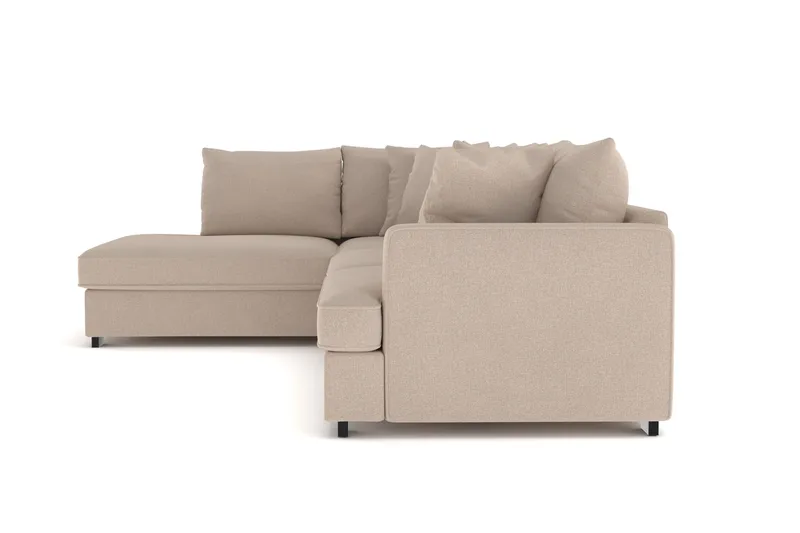 Rossita 4-seters Venstrevendt L-formet Dyp Sjeselongsofa i Stoff - Beige - Møbler - Sofaer - Sofa med sjeselong