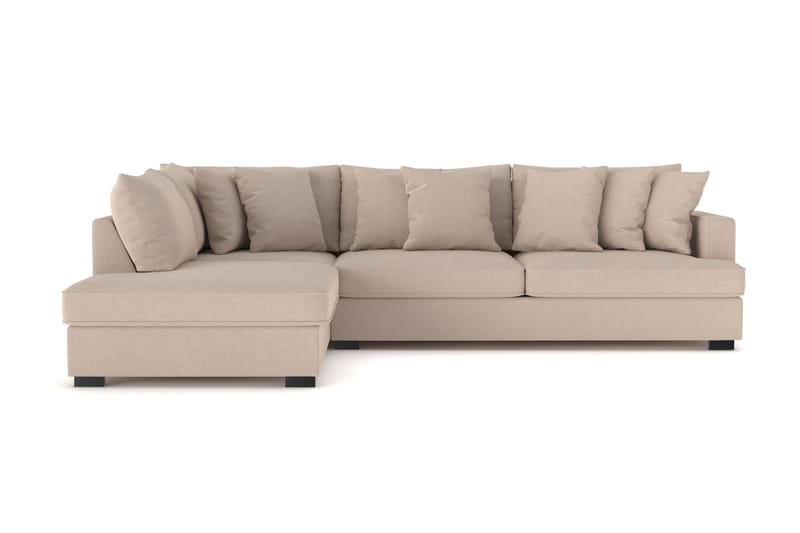 Rossita 4-seters Venstrevendt L-formet Dyp Sjeselongsofa i Stoff - Beige - Møbler - Sofaer - Sofa med sjeselong