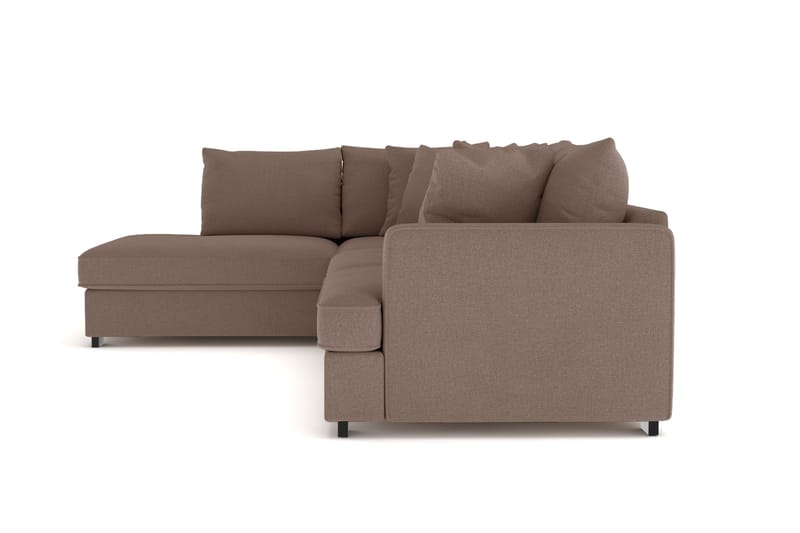 Rossita 4-seters Venstrevendt L-formet Dyp Sjeselongsofa i Stoff - Brun - Møbler - Sofaer - Sofa med sjeselong