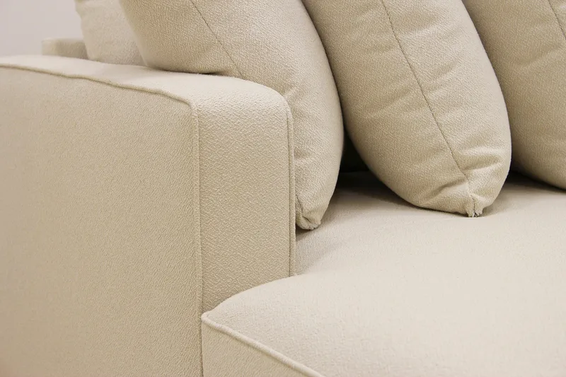 Rossita 5-seters Høyrevendt U-formet Dyp Sofa med Divan og Sjeselong i Bouclé - Beige - Møbler - Sofaer - U-sofa